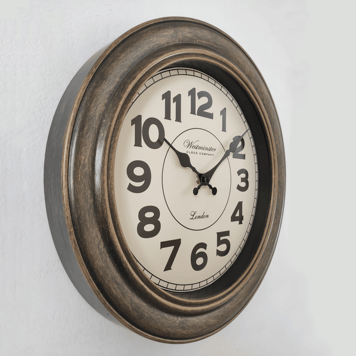 Mainstays 15" Analog Decorative Wall Clock, Brushed Copper