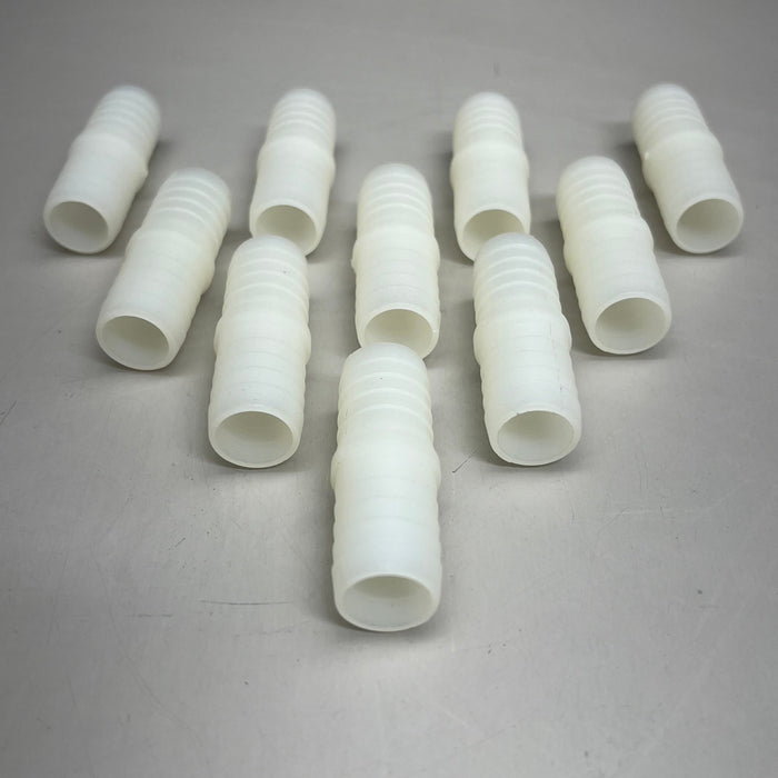 (10 Pack) Barb Nylon Splicer Fittings 1"x1" White