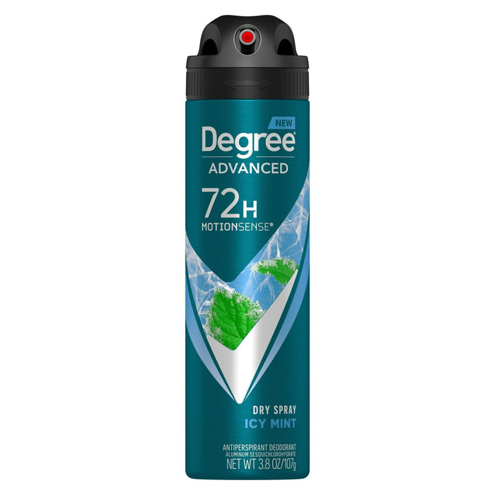 Degree Advanced Long Lasting Antiperspirant Deodorant Dry Spray, Icy Mint, 3.8 oz