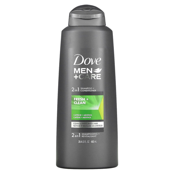 Dove Men+Care Fortifying 2-in-1 Shampoo and Conditioner For Everyday Care Fresh and Clean with Caffeine Helps Strengthen and Nourish Hair 20.4 oz