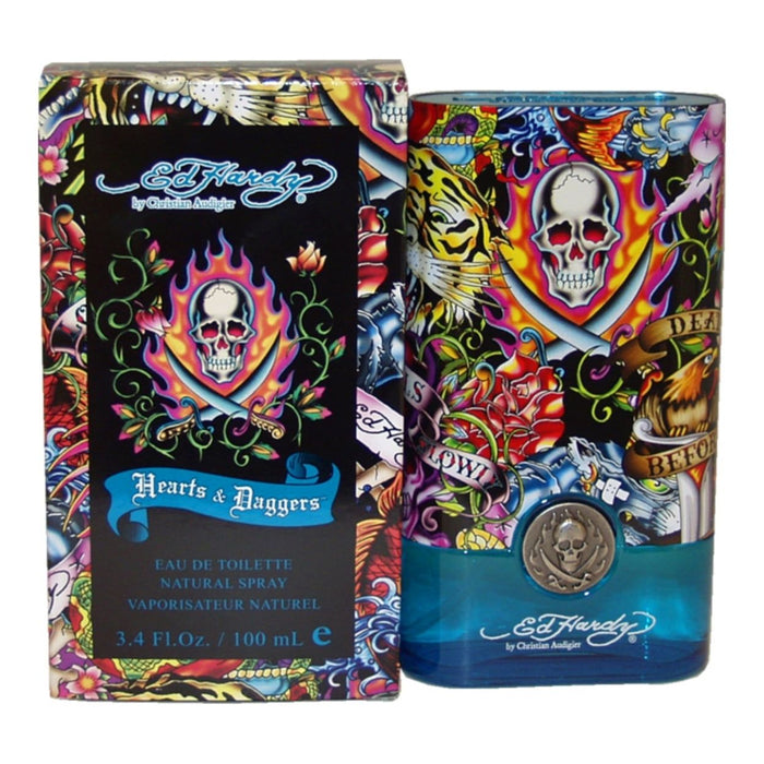 Ed Hardy Hearts & Daggers Cologne,Eau De Toilette Spray For Men 3.4 Oz