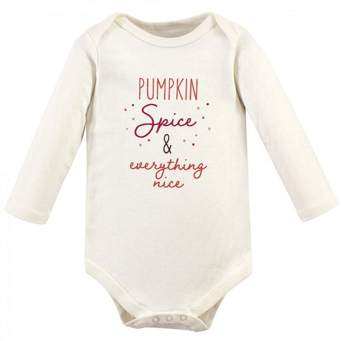 Hudson Baby Infant Girl Cotton Long-Sleeve Bodysuits 5pk, Pumpkin Spice, 12-18 Months