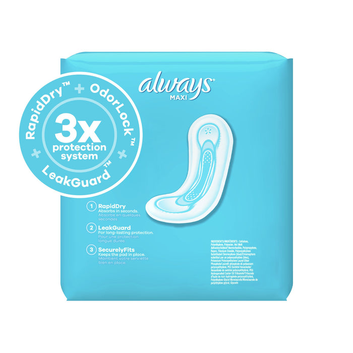 Always Maxi Daytime Pads without Wings Regular Unscented; 48 Ct Size 1