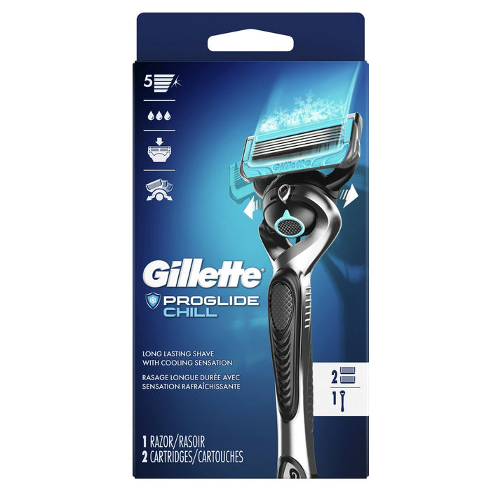 Gillette ProGlide Chill Men's Razor Handle + 2 Blade Refills