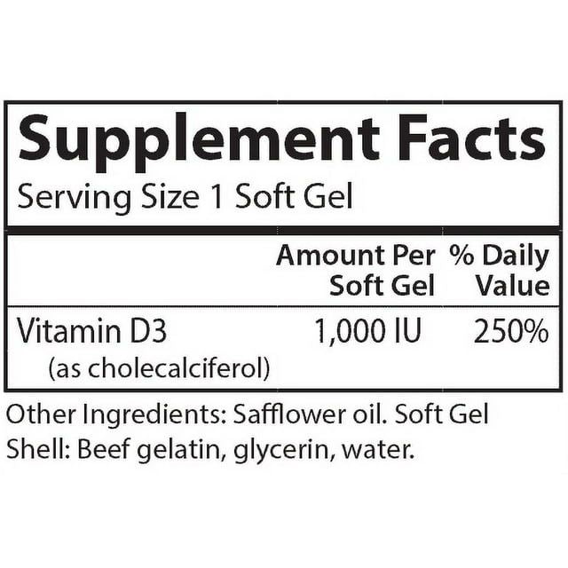 Carlson Vitamin D3 1000 IU, softgels