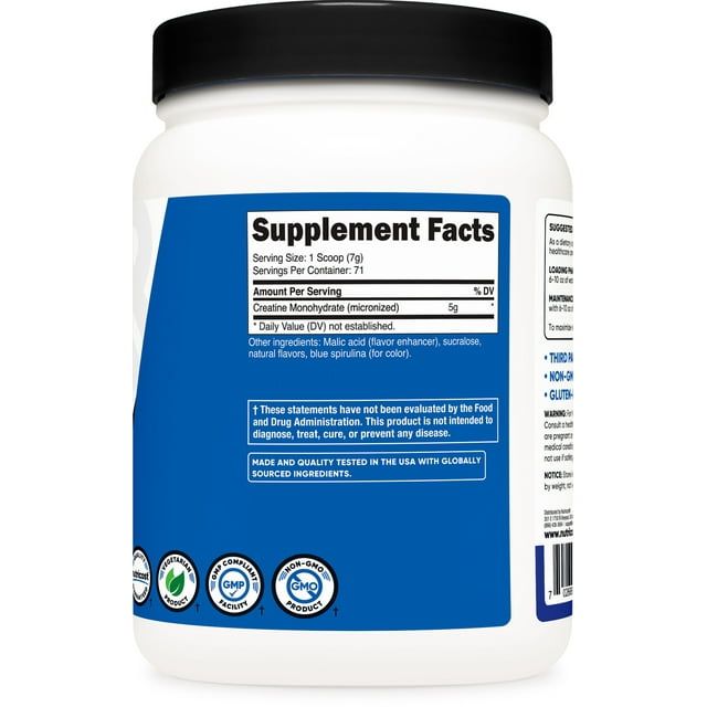 Nutricost Creatine Monohydrate Supplement Powder (500 Grams) (Blue Raspberry)