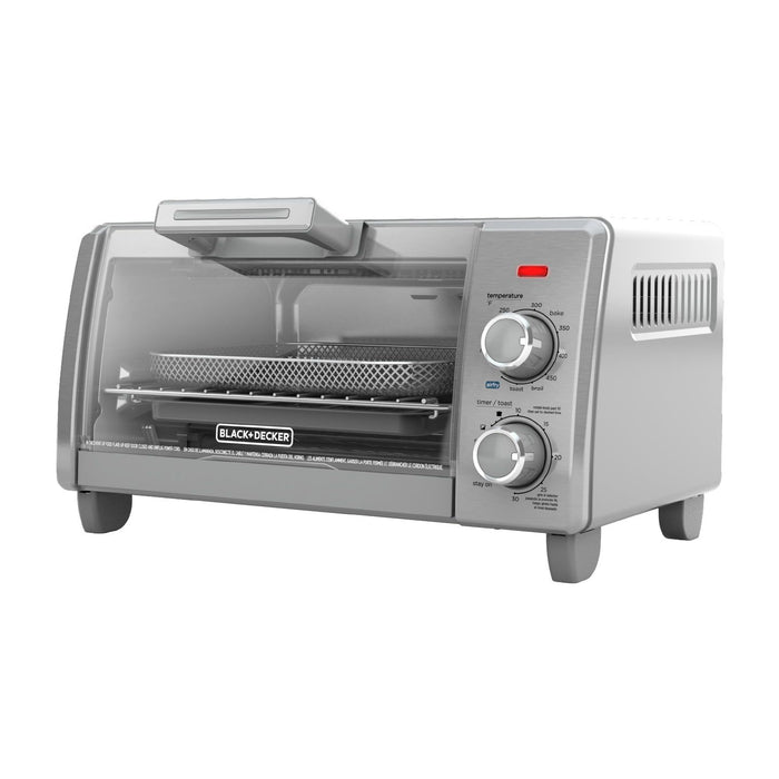 BLACK+DECKER Crisp 'N Bake Air Fry 4-Slice Toaster Oven, Silver & Black, TO1787SS