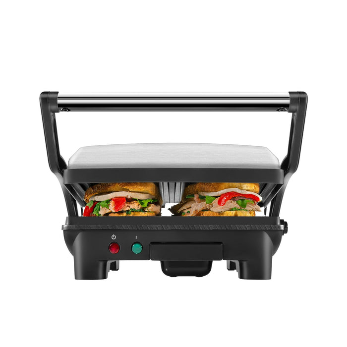 Chefman 3-in-1 Electric Indoor Panini Press & Grill, 4-Slice Sandwich Press, Opens 180¡ã for Grilling