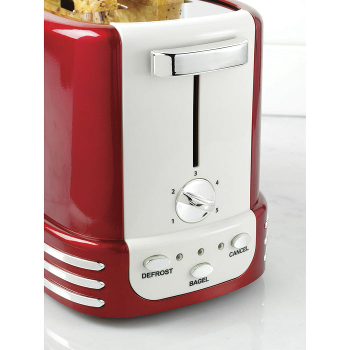 Nostalgia NRTOS2RR Retro 2-Slice Bagel Toaster, Red