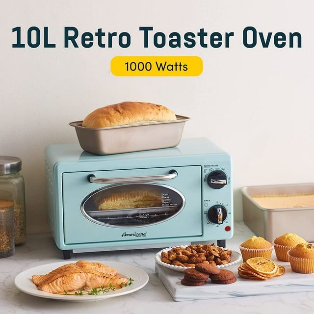 Elite Gourmet ETO147M New Collection Retro 2-Slice Toaster Oven, Mint