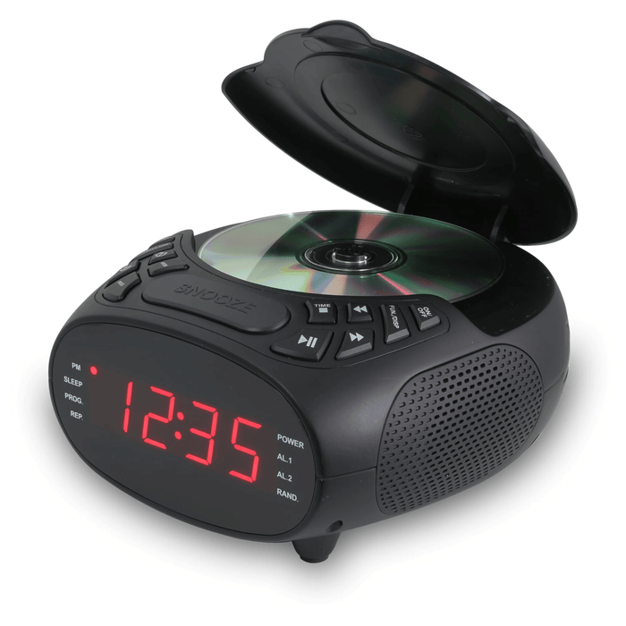 GPX CD AM/FM Clock Radio with 1.2" Display and Dual Alarm, CC318B