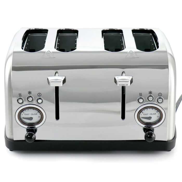 MegaChef 4 Slice Wide Slot Toaster with Variable Browning in Silver