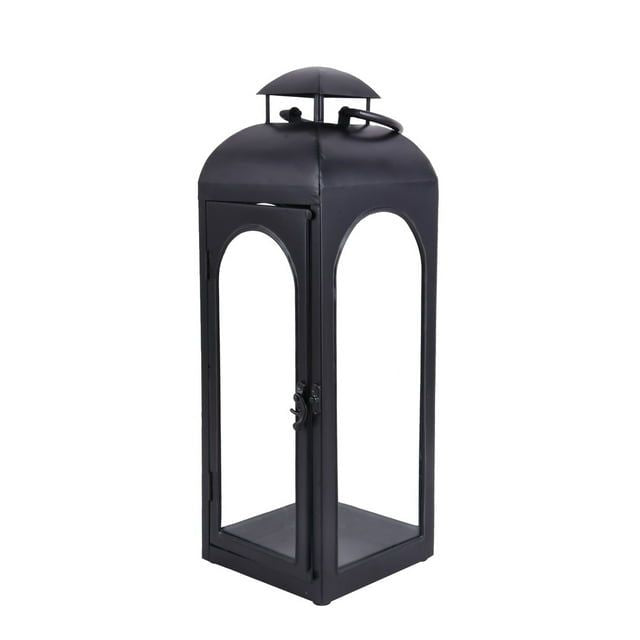 Better Homes & Gardens Metal Candle Holder Lantern, Black, Medium