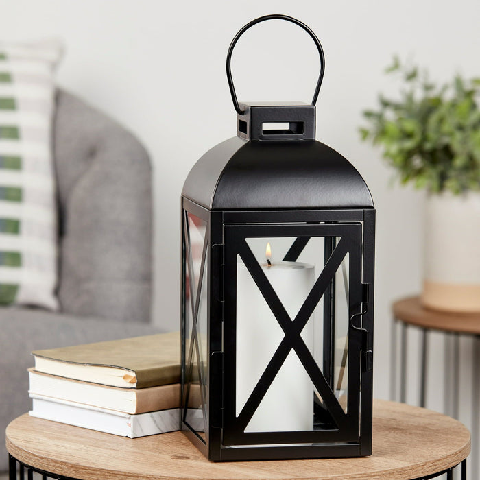 Mainstays Medium Black Metal Candle Holder Lantern