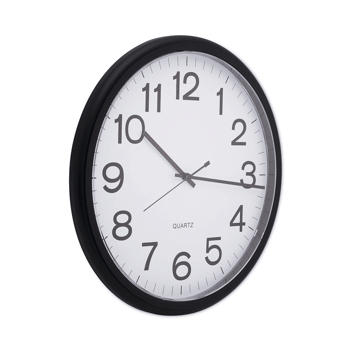 Universal UNV11641 13.5 in. Round Wall Clock - Black Case