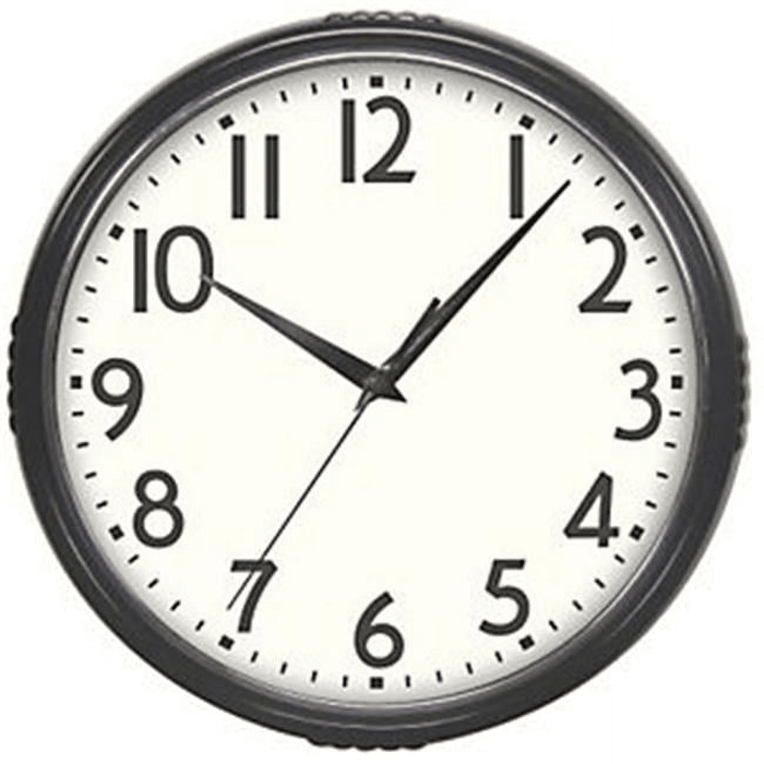 Westclox Retro Black 9.5" Analog Quartz Accurate Wall Clock with Convex Glass Lens