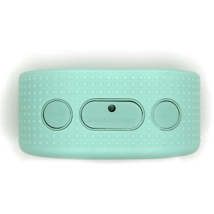 Timelink Rubber Smartlight Fashion Digital LCD Bedside or Travel Alarm Clock - Mint Green