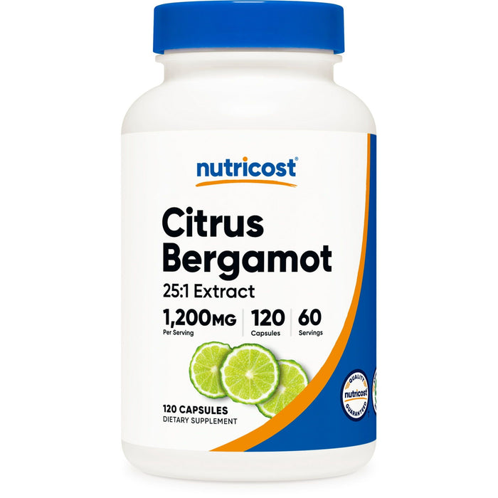 Nutricost Citrus Bergamot Capsules (120 Capsules, 60 Servings / 1,200 Mg Citrus Bergamot Extract Per Serving) | Potent 25:1 Extract - Gluten Free, Vegan Friendly & Non-GMO Supplement