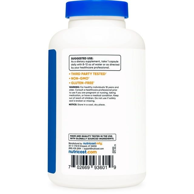 Nutricost Acetyl L-Carnitine 500mg, 180 Capsules - Non-GMO & Gluten Free Supplement