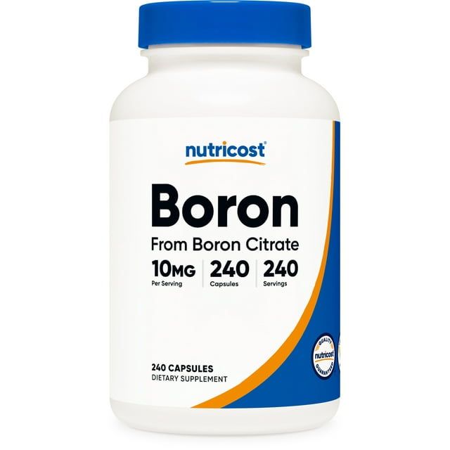 Nutricost Boron Supplement Capsules 10mg, 240 Vegetarian Capsules, Gluten Free and Non-GMO