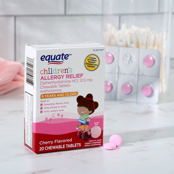 Equate Children's Cherry Allergy Relief Chewable Tablets; 20 Count