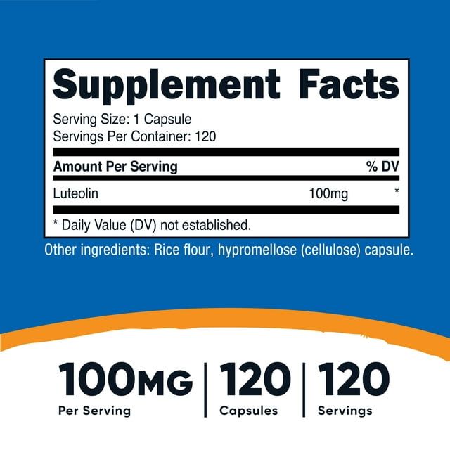 Nutricost Luteolin 100mg 120 Capsules - Non-GMO, Gluten Free Supplement