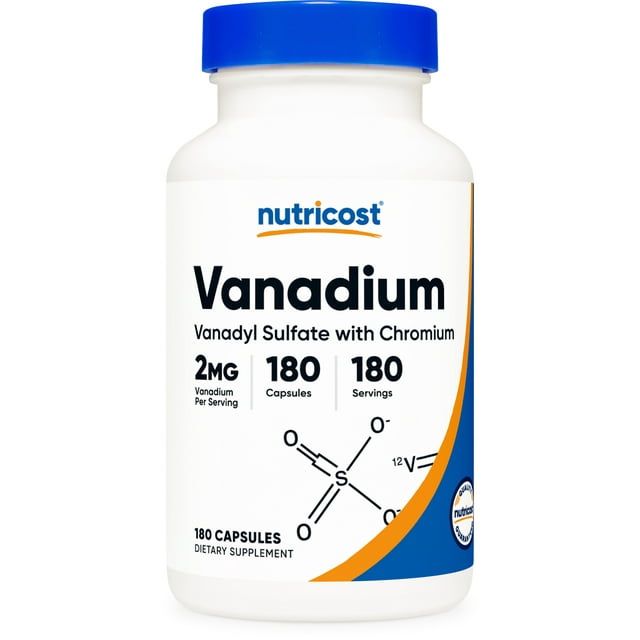 Nutricost Vanadium With Chromium Supplement 2mg 180 Vegetarian Capsules