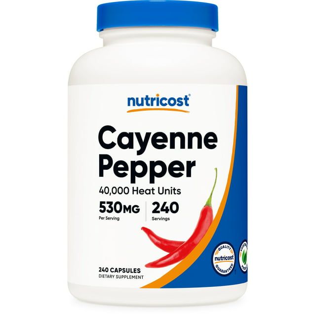 Nutricost Cayenne Pepper 530mg, 240 Capsules - Gluten Free, Non-GMO Supplement