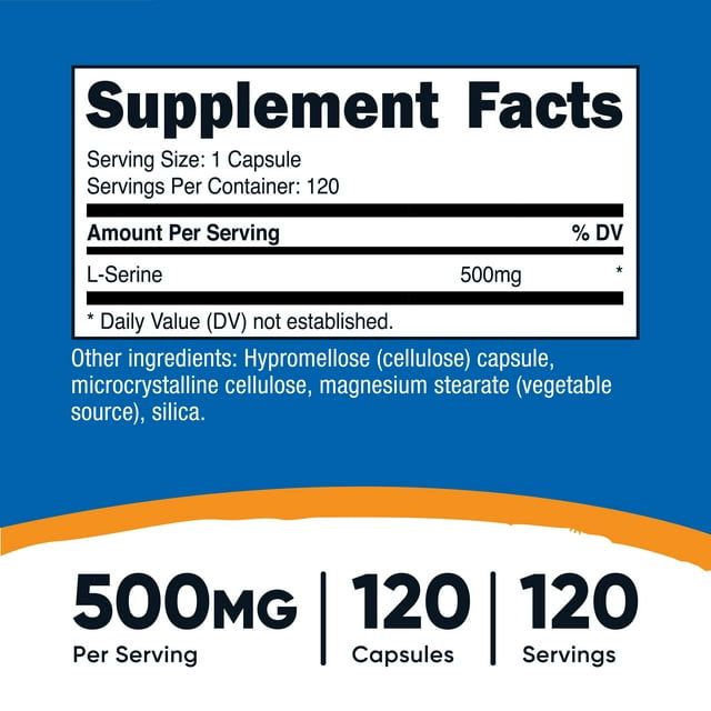 Nutricost L-Serine 500mg, 120 Capsules - Vegetarian, Non-GMO, Gluten Free Supplement