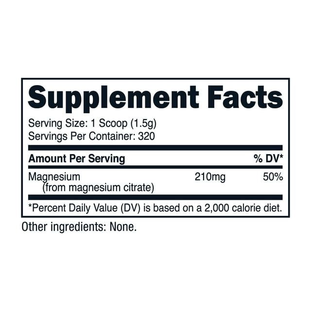 Nutricost Magnesium Citrate Powder (500 Grams) Unflavored - Gluten Free Supplement