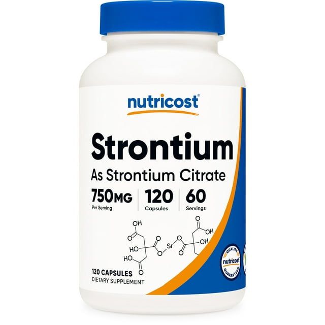 Nutricost Strontium Capsules 750mg, 120 Capsules, Supplement