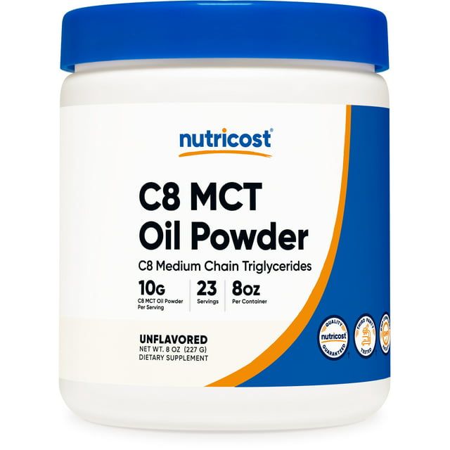 Nutricost C8 MCT Oil Powder .5LB - 95% C8 MCT Oil Powder Supplement