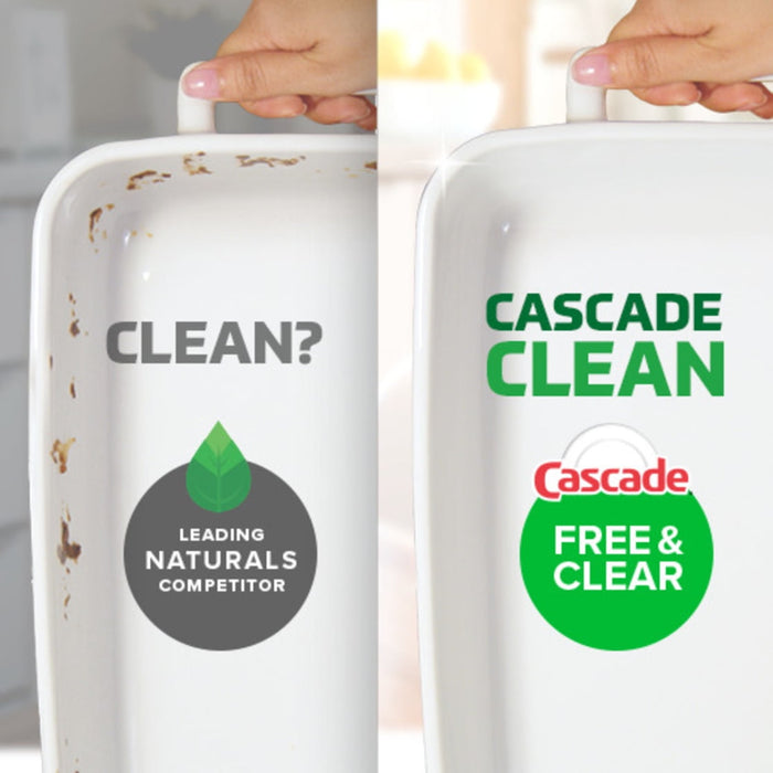 Cascade Free & Clear Dishwasher Pods, Dishwasher Detergent, Dish Detergent Soap, Lemon, 47 count