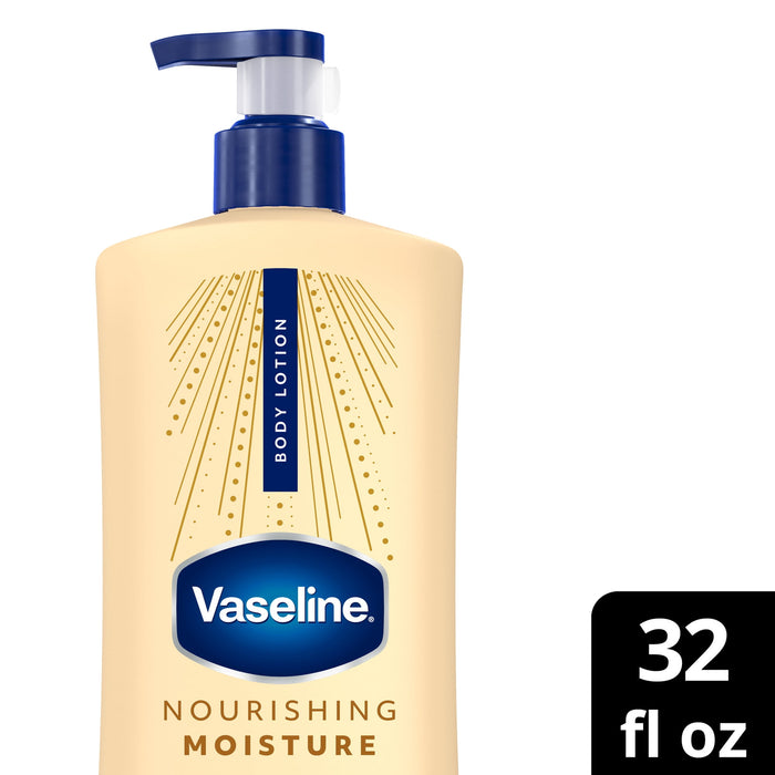 Vaseline Intensive Care Nourishing Moisture Body Lotion for Dry Skin, Lotion Made with Ultra-Hydrating Lipids + Pure Oat Extract for Nourished, Healthy-Looking Skin, 32 fl oz