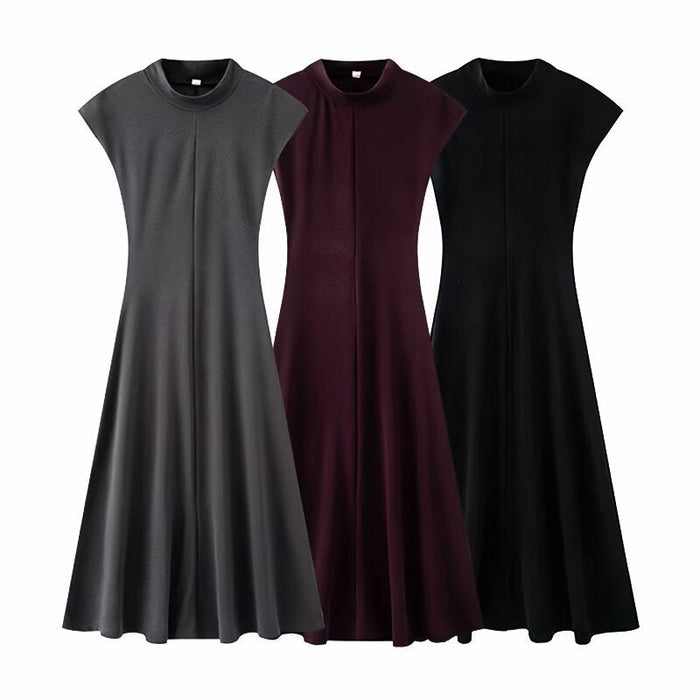 Spring new women's pullover hanging shoulder sleeveless slimming knit dress
