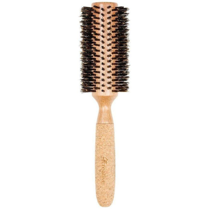 Eco-Friendly Birchwood and Cork Boar Bristle Round Hair Brush