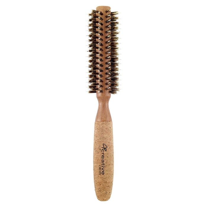 Eco-Friendly Birchwood and Cork Mixed Boar Bristle Round Hair Brush