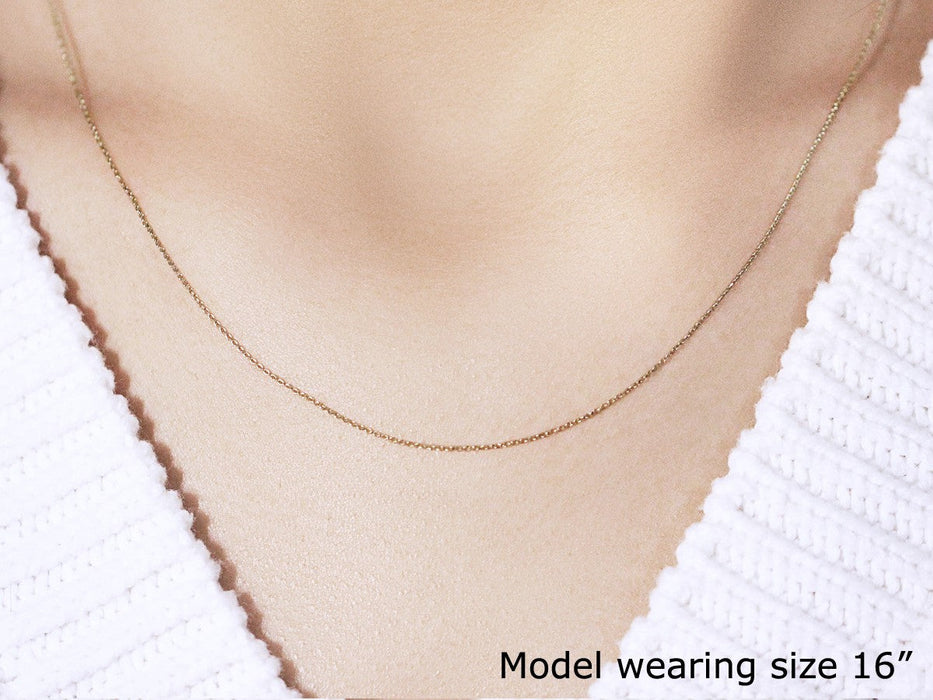 14k Yellow Gold Cable Link Chain (0.50 mm)