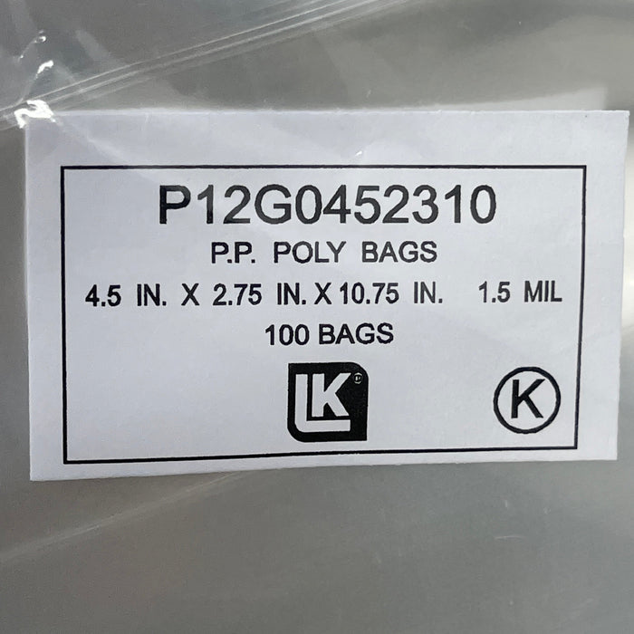 (100 PACK) Clear Gusseted Poly Plastic Bags Candy Cookie 1.5 Mil 4.5"x 2.75"x 10.75"