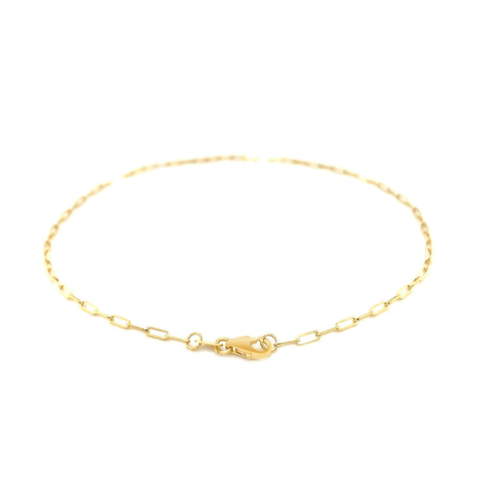 14K Yellow Gold Fine Paperclip Anklet (1.5mm)