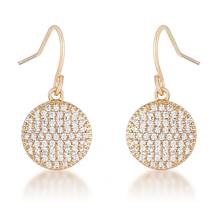 .6 Ct Elegant CZ Plated Disk Earrings