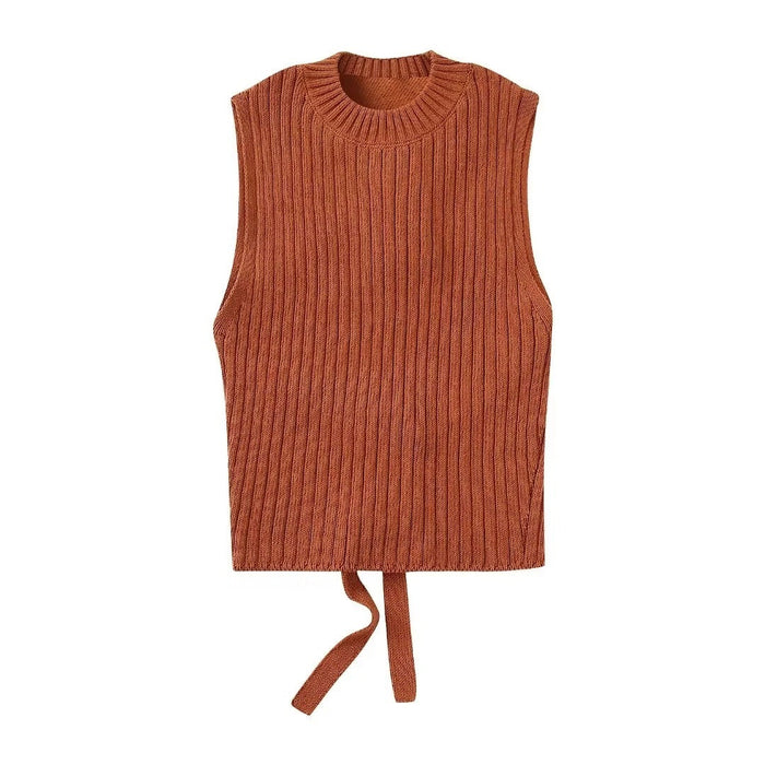 Women's spring new backless knit top