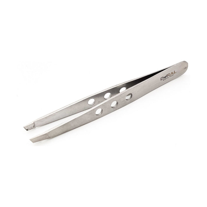 Dural Slant Tweezer Classic Teardrops Silver