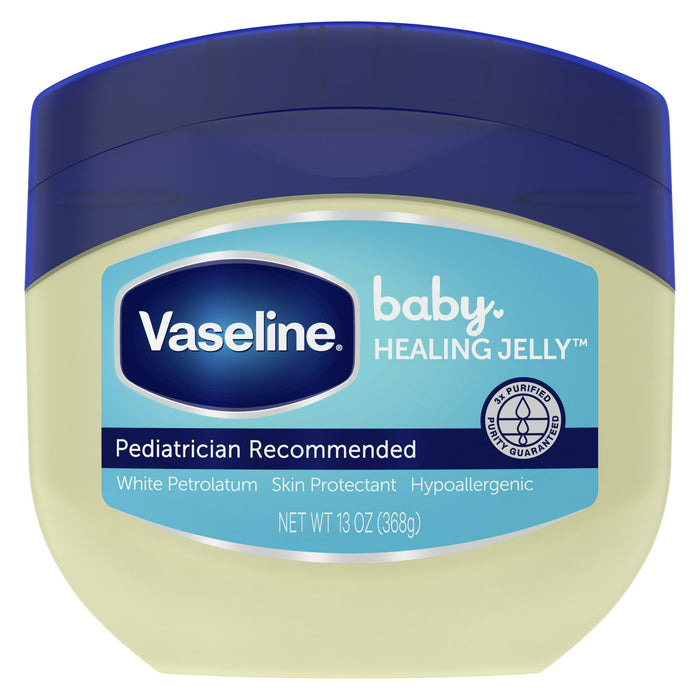 Vaseline Baby Healing Petroleum Jelly Unscented for Diaper Rash & Sensitive Skin, 13 oz