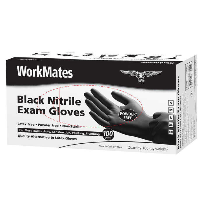 Workmates Black Nitrile Gloves (100 Ct.) Size Small