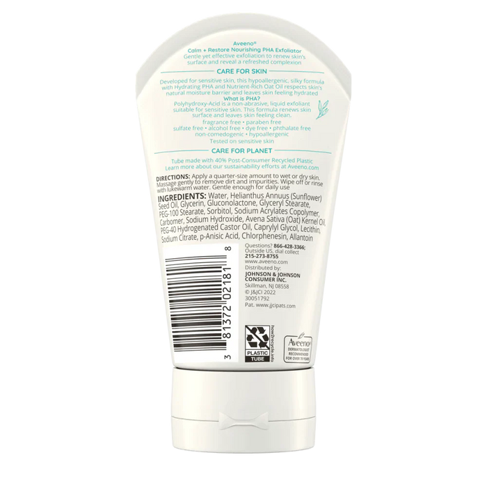 Aveeno Calm + Restore Nourishing PHA Facial Exfoliator 4 Oz.