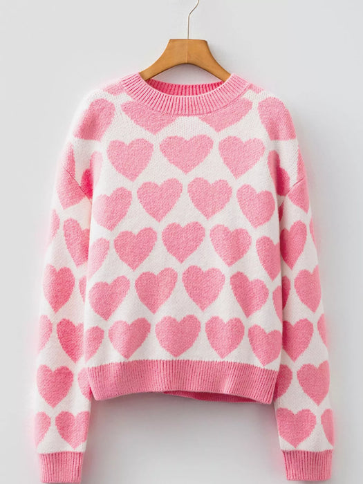 Valentine Heart Round Neck Sweater