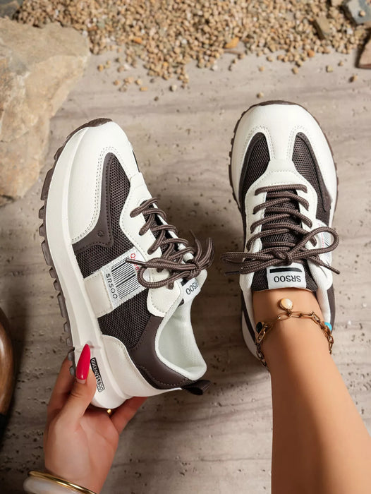 Round Toe Lace Up Sneakers