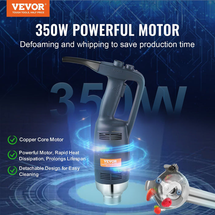 VEVOR Commercial Immersion Blender 350W Heavy Duty Hand Mixer for Soup Sauces