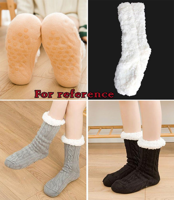 Warm Fuzzy Warm Thick Cozy Slipper Socks With Grippers for Christmas Gift Winter Warm, Skin tone